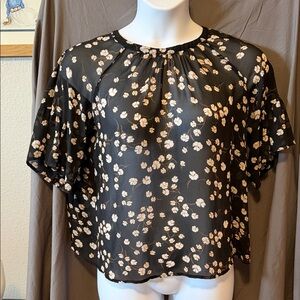 Ava & Viv Black Floral Blouse